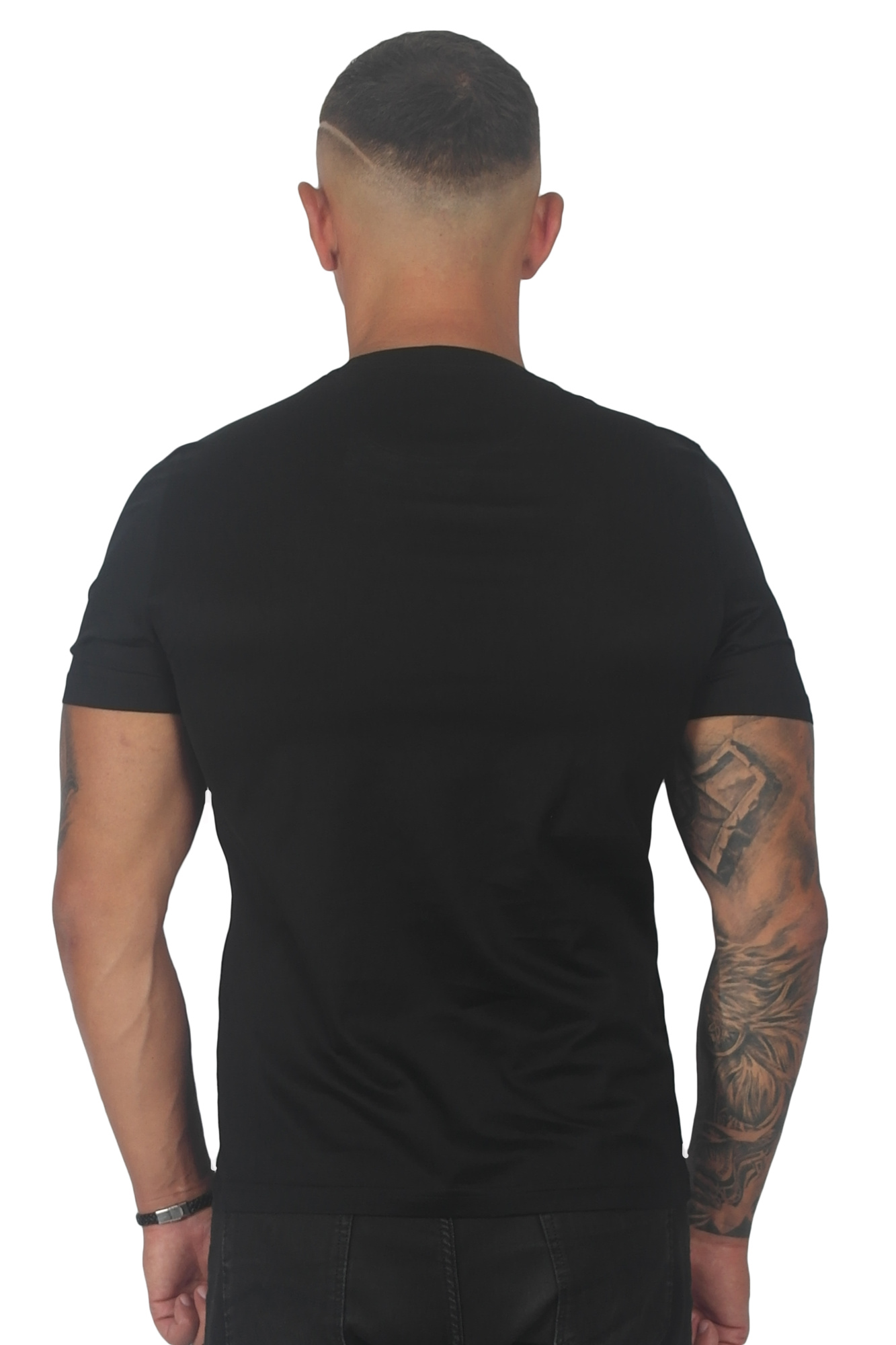 Футболка чёрная с тканевым рисунком  ENRICO CERINI