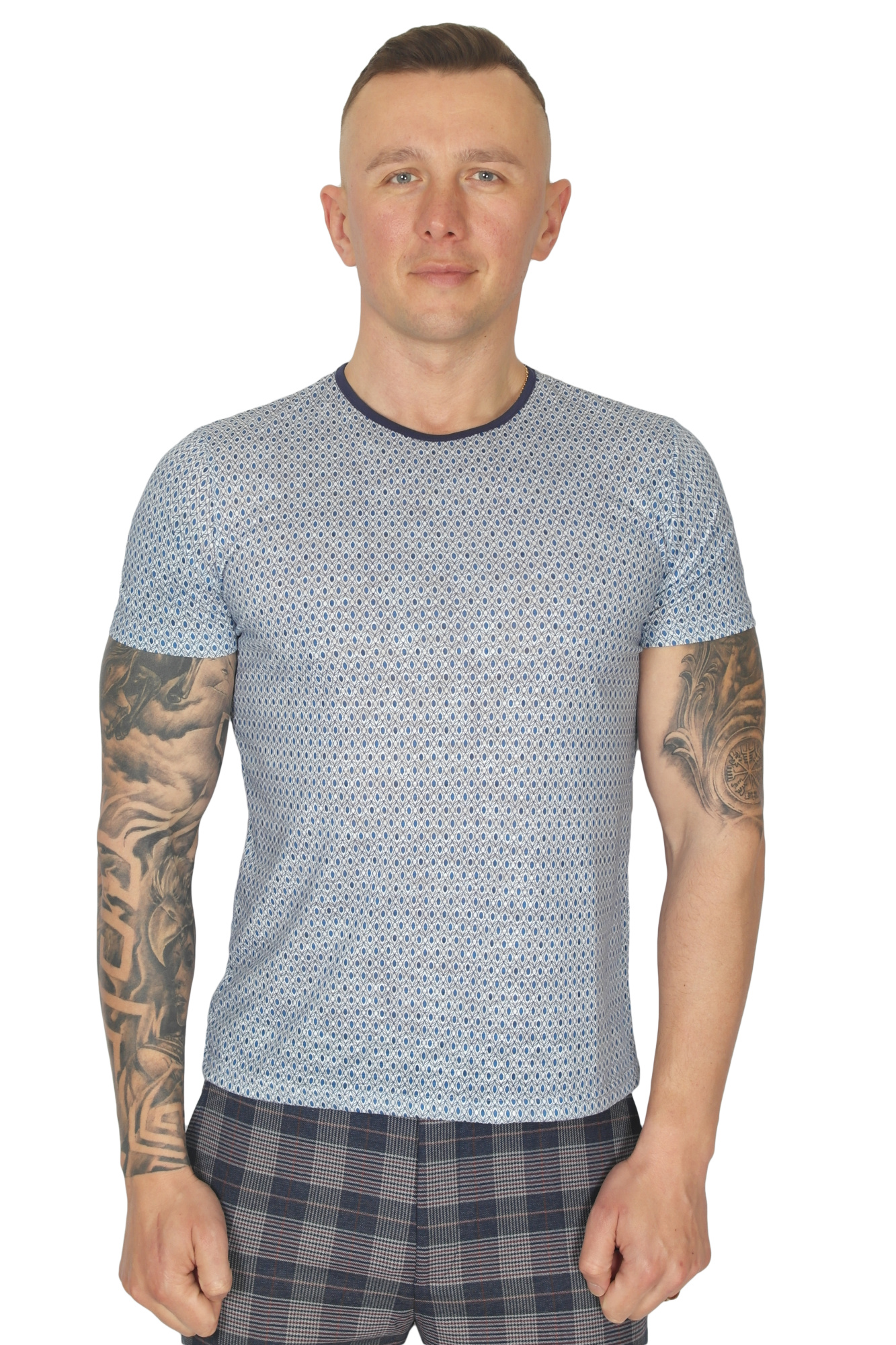 Футболка белая в синий рисунок MCR