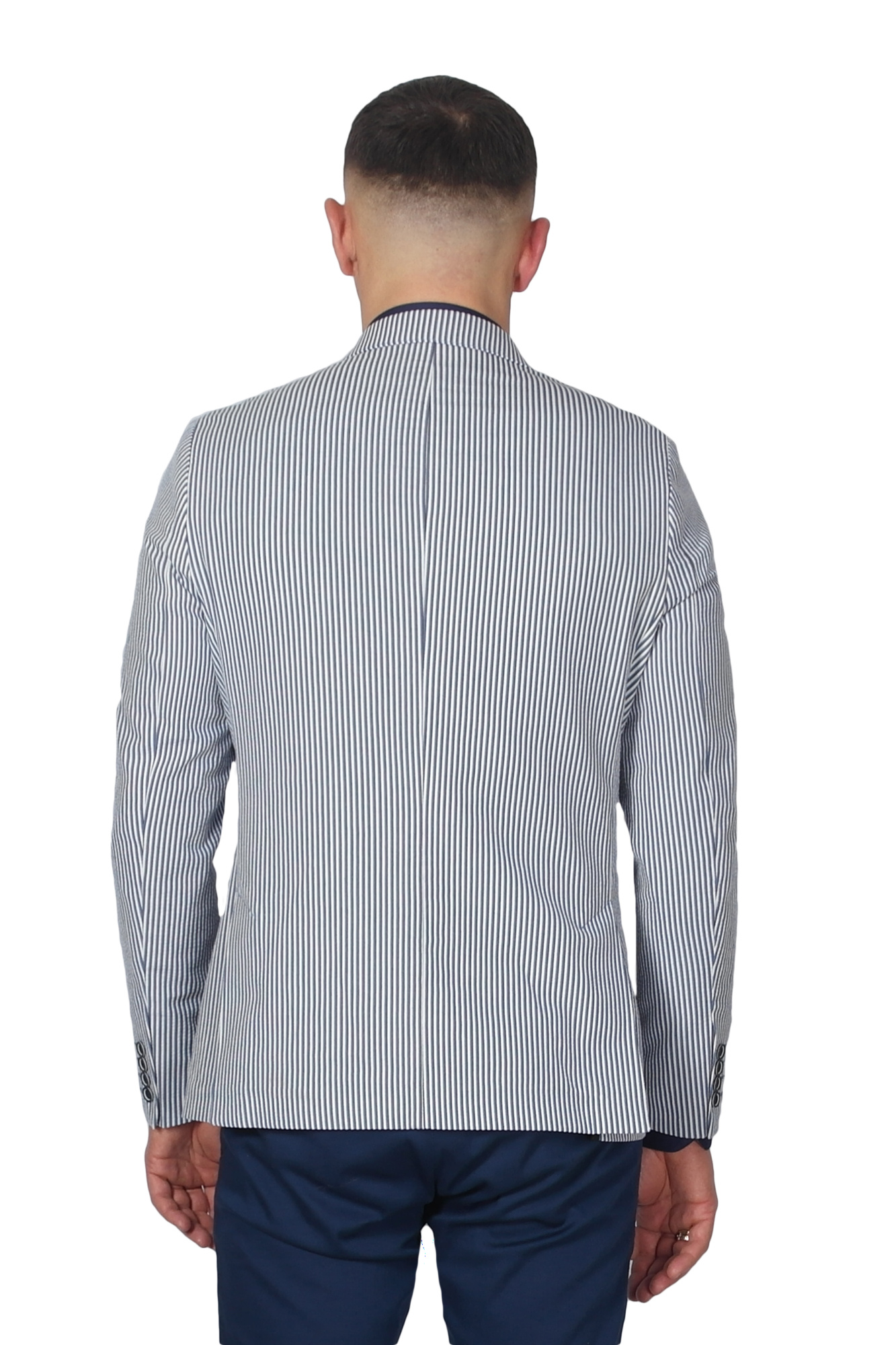 Пиджак белый в голубую полоску  MCR