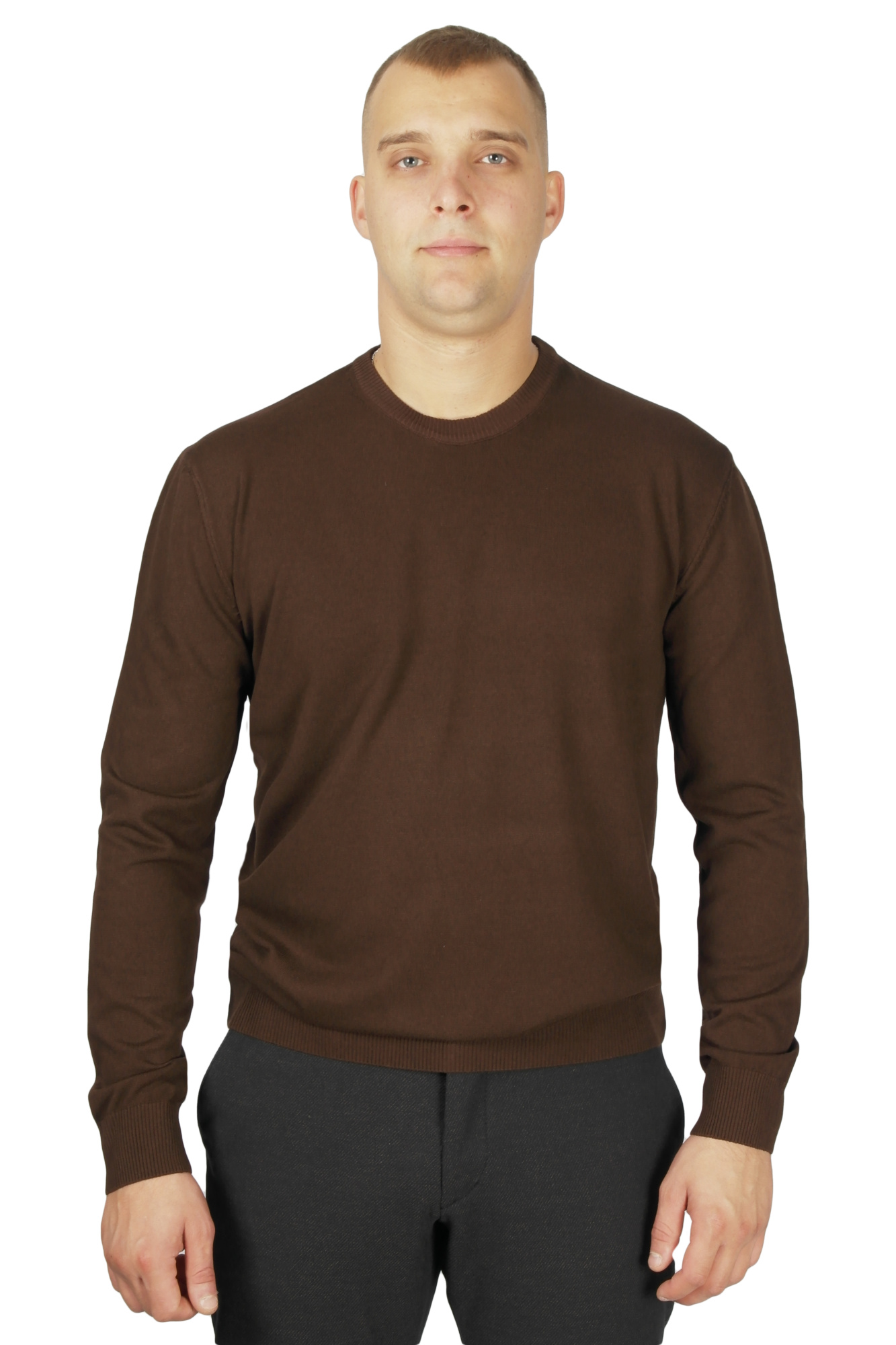 Светр коричневий однотонний MCR