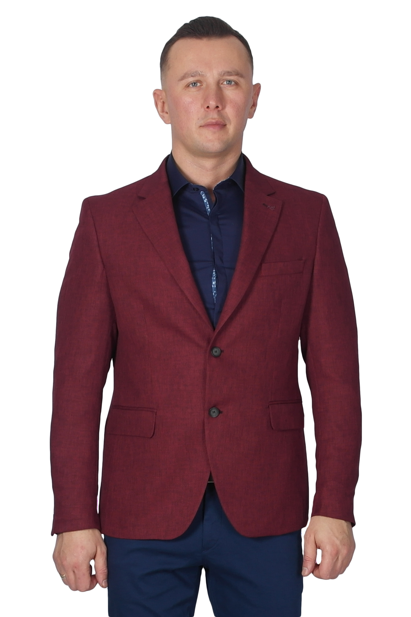 Пиджак красный в текстурное плетение MCR