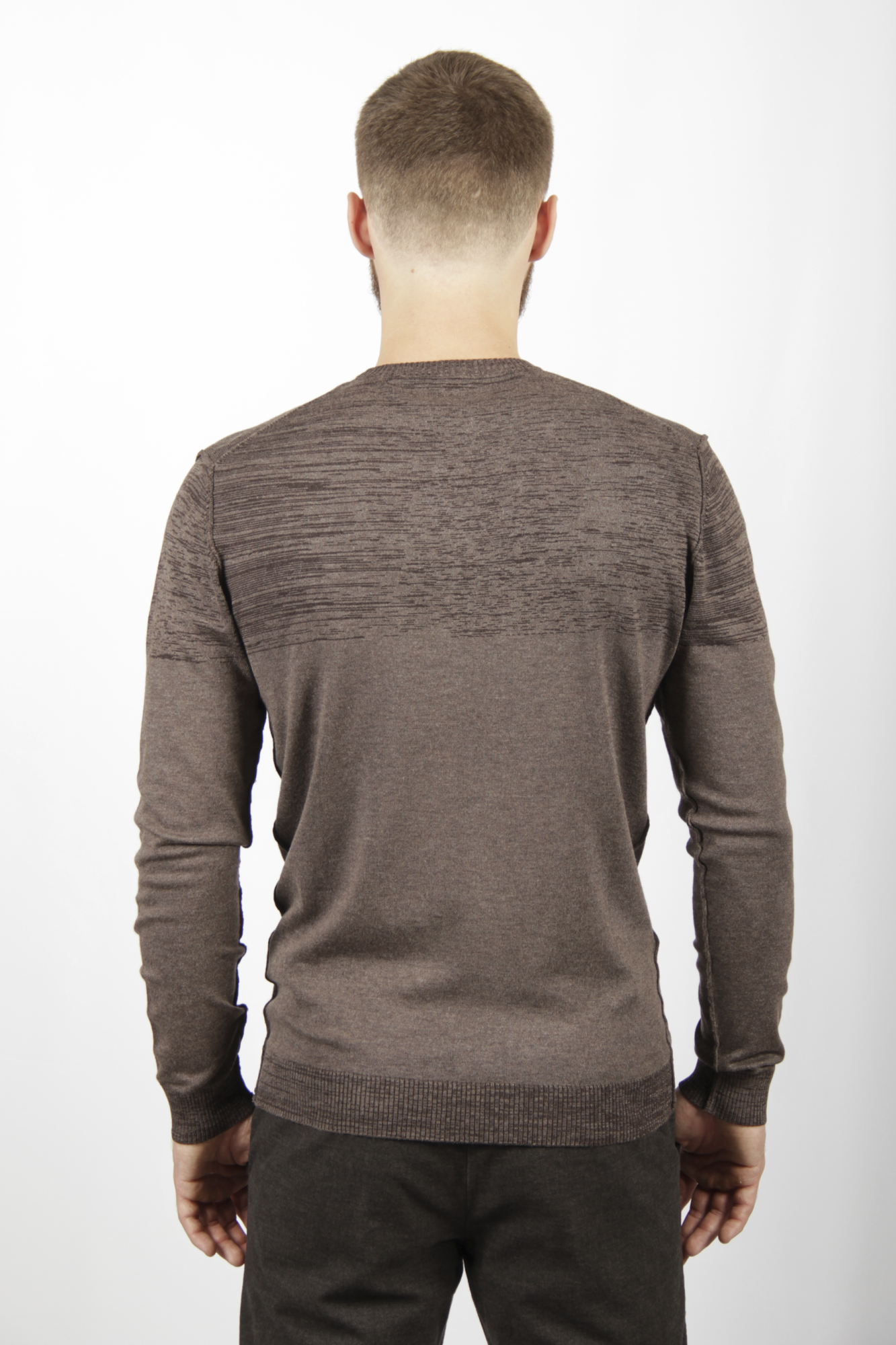 Свитер коричневый меланж SORBINO