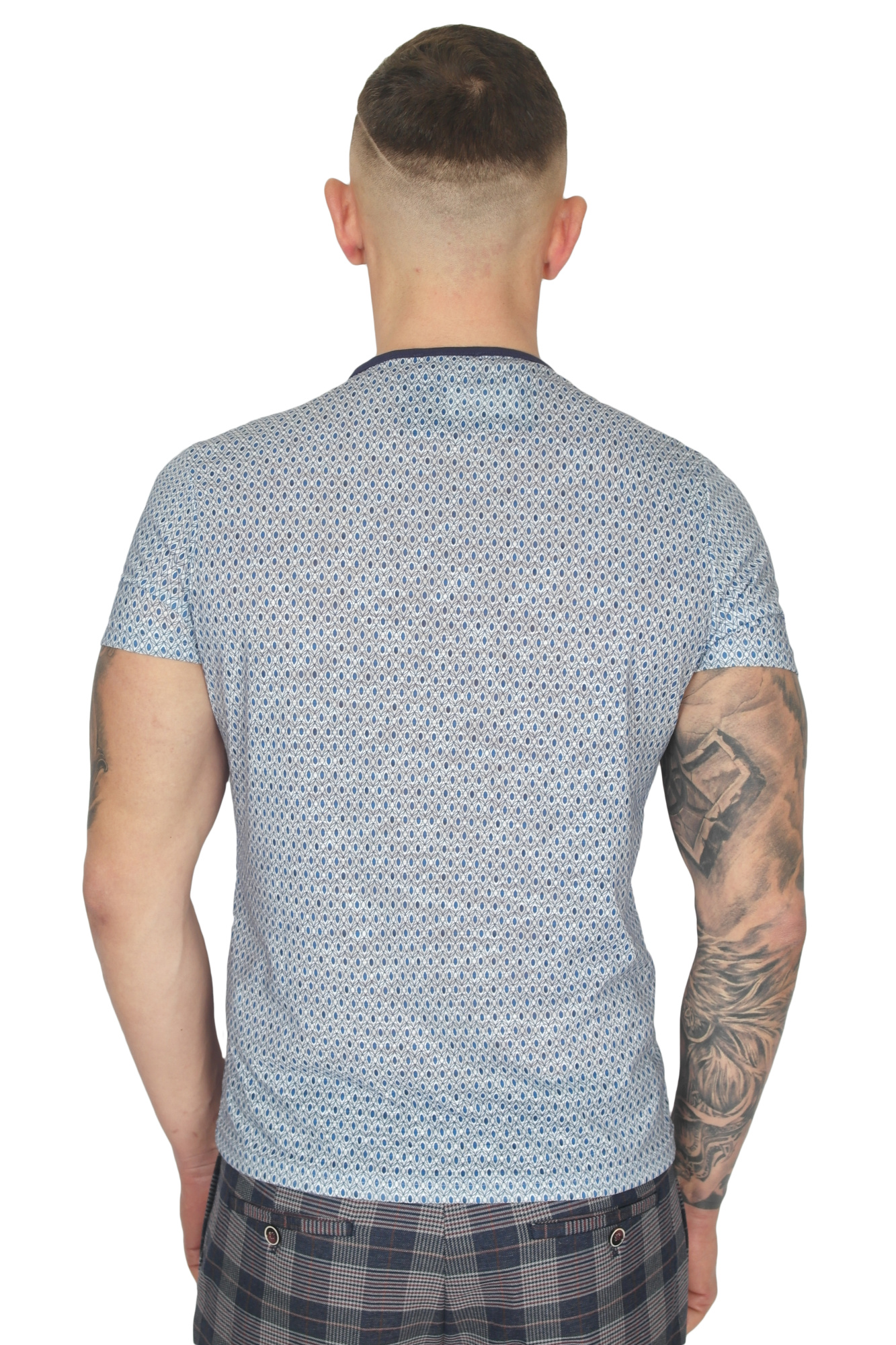 Футболка белая в синий рисунок MCR